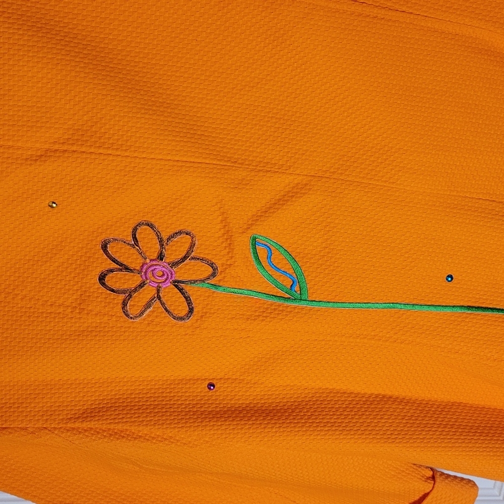 Focus 2000 Orange Jacket 14 Beaded Dragon Fly Floral - Picture 9 of 9
